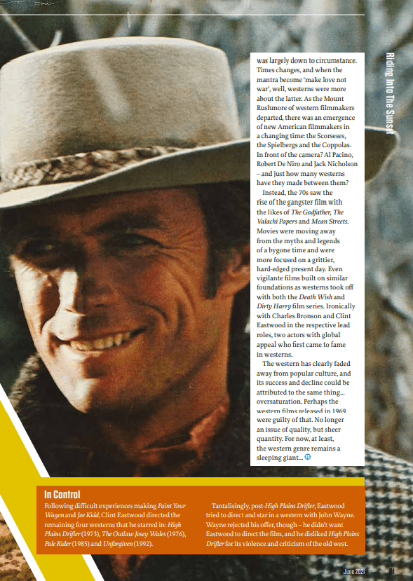 Film Stories Magazine issue 25
Article: Riding into the sunset: How 1969 marked the last big year for the Western